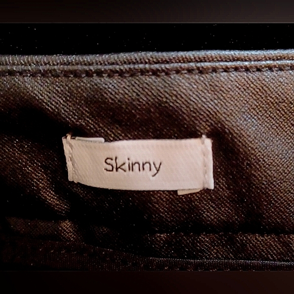 Nine West Black Imitation Vegan Leather Skinny Pants w/Leg Zippers, SZ L, NWOT - Picture 7 of 9